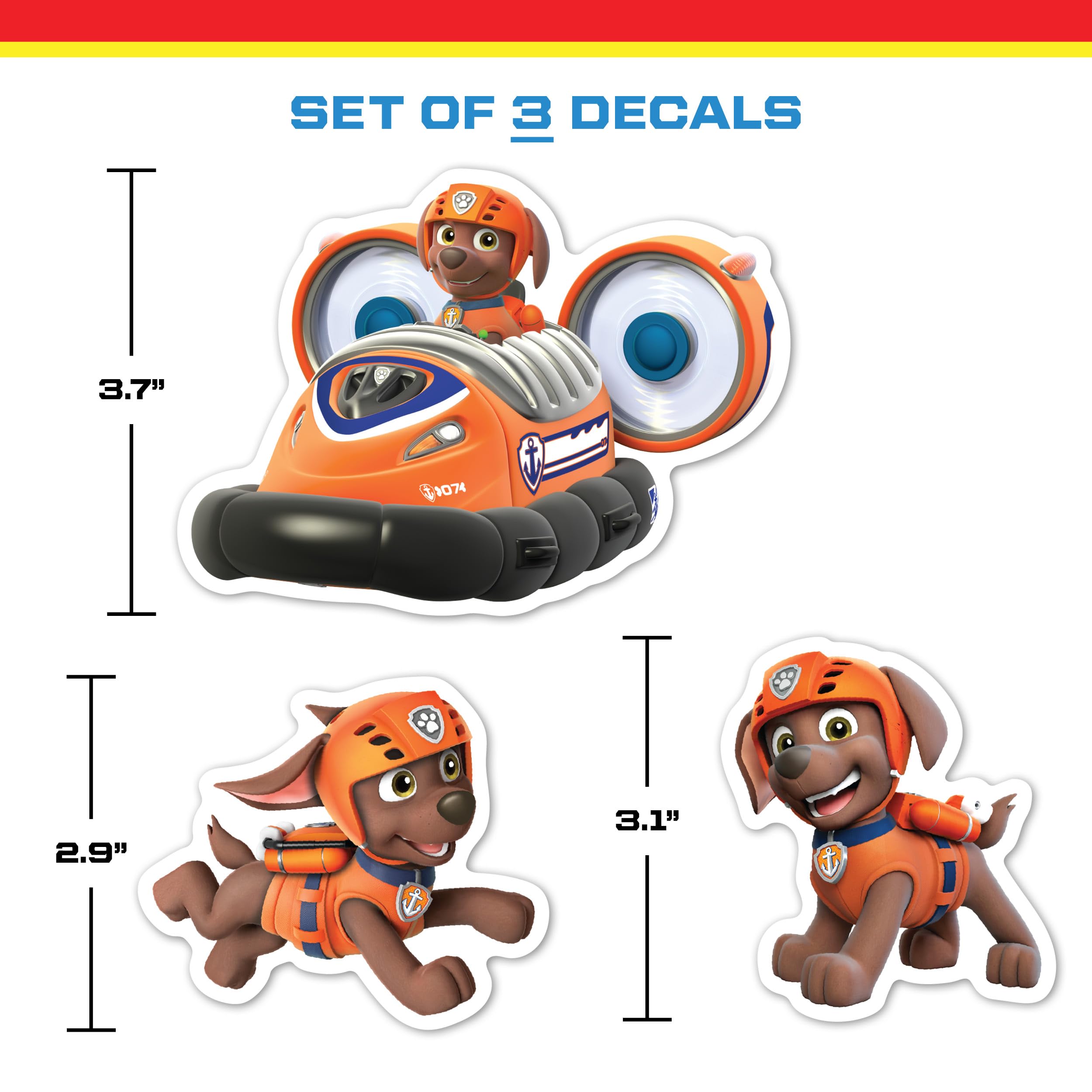 Amazon.com: Paw Patrol Zuma Decals - Set of 3 Vinyl Stickers for